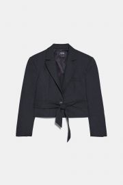 BELTED BLAZER WITH SHOULDER PADS at Zara